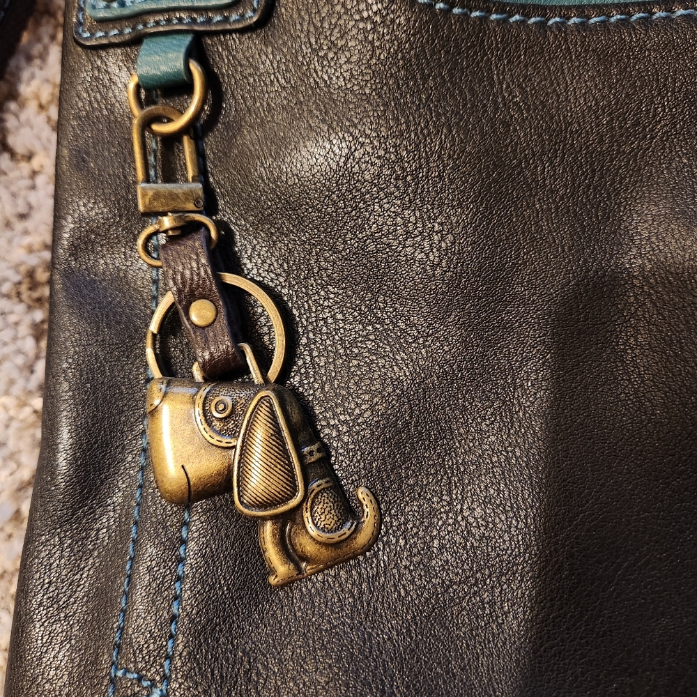Chala Brown and Teal Crossbody Purse - Picture 3 of 8